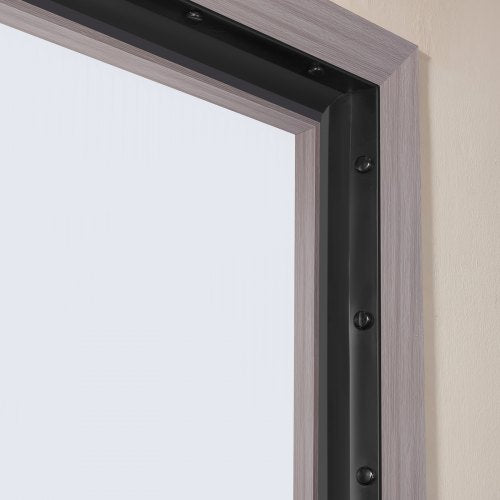 Black TPE garage door seal strip, 20 ft long, shown installed on door top and sides.