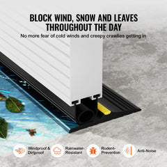 Black PVC garage door threshold and bottom seal kit, 10 FT, for weatherproofing and pest control.