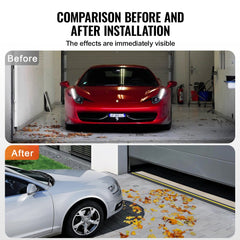 Bostome garage door threshold and bottom seal kit in black, 20 feet long, made of waterproof PVC.