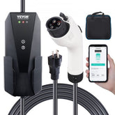 Bostome Level 1+2 Portable EV Charger with 28ft cable and dual plugs for versatile charging.