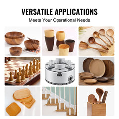 A 2.75-inch self-centering 4-jaw lathe chuck with reversible jaws for turning wood bowls, chess pieces, and utensils.