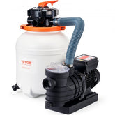 Bostome 1/2 HP sand filter pump with 12-inch filter and 3000 GPH flow rate for above ground pools.
