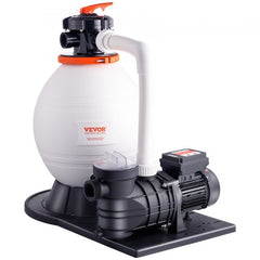 Bostome 1 HP sand filter pump with 16-inch filter and 3500 GPH flow for above-ground pools.
