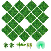20-pack of 20x20-inch artificial boxwood panels with 4-layer green PE leaves, arranged in a grid.