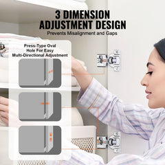 Image showing Bostome soft close cabinet hinges with 3D adjustment for precise alignment and easy installation on framed doors.