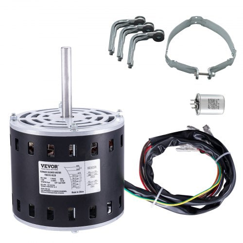 Bostome 1/2HP furnace blower motor with 5 speeds, 48 frame, and metal casing for durability.