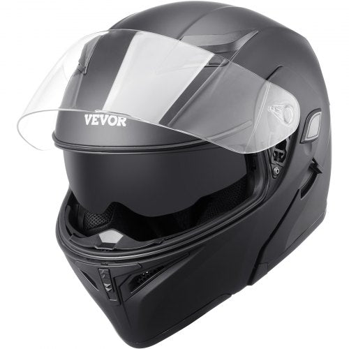 Black Bostome Unmasked motocross helmet with clear visor and Bluetooth slot.
