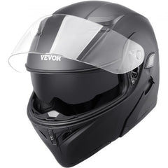 Black Bostome motocross helmet with flip-up visor and Bluetooth cavity.