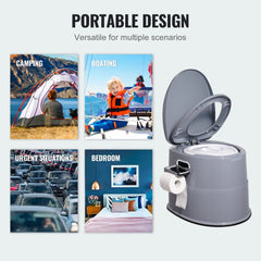 Bostome Portable Camping Toilet with detachable bucket, paper holder, and wide non-slip seat.