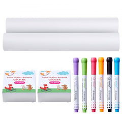 A 32-piece easel accessory set with chalk, markers, and paper rolls for creative play.
