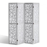 Bostome 4-panel wood room divider in white Paulownia with pegboard feature and 360° hinges.