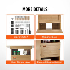 Bostome 20 gallon aquarium stand in basswood MDF with multi-tiered storage compartments.