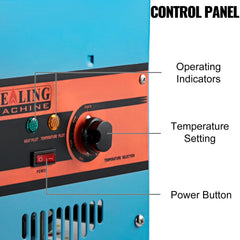 Manual boba tea cup sealer machine in blue carbon steel, designed for 90/95mm cups.