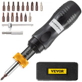 Bostome 1/4" drive torque screwdriver with adjustable torque range and various bits in a carry case.