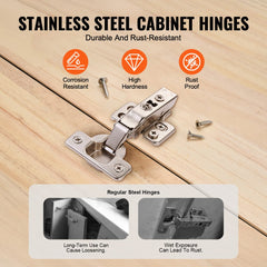 40-pack of stainless steel full overlay soft close cabinet hinges for frameless doors.