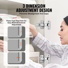 Bostome full overlay soft close cabinet hinges in a 50-pack, made of stainless steel.