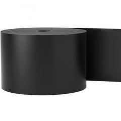 Black 300 ft long, 10 in wide recycled HDPE landscape edging roll uncoiled on one side