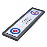 Bostome 45" Shuffleboard and Curling tabletop game with a double-sided MDF playfield and 8 pucks.