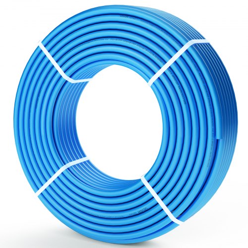 Flexible 1/2 inch PEX-B pipe in a 300 ft roll for hot and cold potable water plumbing.