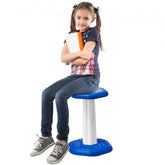 Blue Bostome Kids Wobble Chair, 17.7 inches tall, with a non-slip base and sponge cushion.