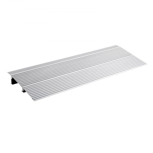 Aluminum modular door threshold ramp with 2-inch rise and slip-resistant surface, supports 800 lbs.
