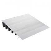 Aluminum modular door threshold ramp with 6 inch rise and slip-resistant surface, supports 800 lbs