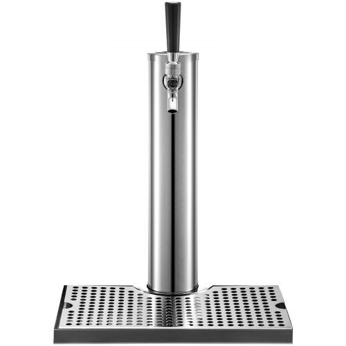 Bostome stainless steel beer tower with single faucet and detachable 12"x7" drip tray.