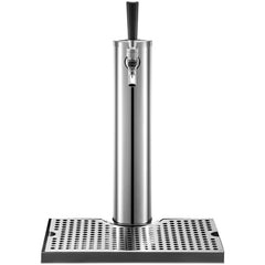 Stainless steel beer tower with single faucet and detachable 12"x7" drip tray.