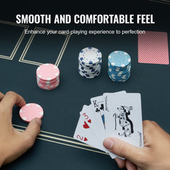 Foldable green rubber poker table mat for 6-8 players, featuring a non-slip base.