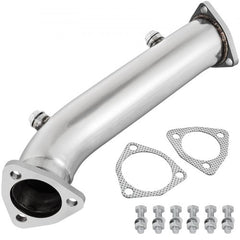 Stainless steel high flow downpipe for Audi A4 B5 B6 1.8T with gaskets and bolts.