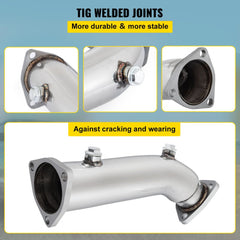 Stainless steel high flow downpipe with TIG welded joints for Audi A4 B5 B6 1.8T.