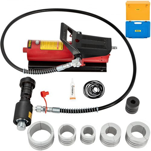 Bostome hydraulic exhaust pipe expander kit with 10T pump, collets, hose, and case.