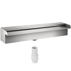 Stainless steel pool waterfall spillway fountain with a sleek, modern design.