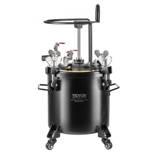 Bostome 20L spray paint pressure pot tank with casters and adjustable pressure control.