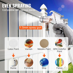 Bostome 10L spray paint pressure pot with automatic stirring and 70 PSI pressure.