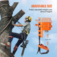 Bostome tree climbing spikes in orange with alloy steel construction and sharp forged steel spikes.