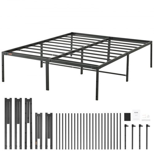 Bostome Queen Metal Bed Frame with 18-inch platform and sturdy steel construction.