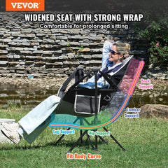 Bostome Rocking Camping Chair with high backrest, breathable fabric, and side pocket for convenience.