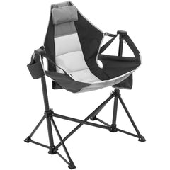 Bostome Rocking Camping Chair with a high backrest, breathable fabric, and side pocket.