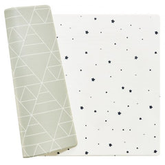 Reversible 55"x79" baby play mat with anti-slip textures and waterproof design for safe play.