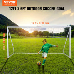 Bostome 12x6 ft portable soccer goal with durable netting and easy tool-free assembly.