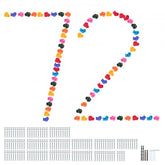 Colorful rock climbing holds in various shapes for indoor and outdoor climbing walls.