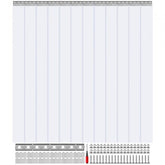 Clear PVC strip door curtain, 72"x96", suitable for freezers and warehouses with durable strips.