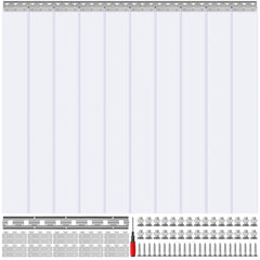 Clear PVC strip door curtain with 60"W x 84"H dimensions and 0.08" thick strips.