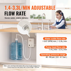 Bostome 5 gallon bottled water dispenser pump system with adjustable flow rate and dual switch protection.
