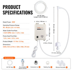 Bostome 5 gallon water dispenser pump with adjustable flow rate and dual switch protection.
