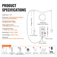 Bostome 5 gallon bottled water dispenser pump system with dual tube design and illuminated switch.