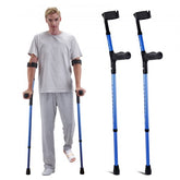 Bostome aluminum forearm crutches with adjustable height and ergonomic grips for comfort.