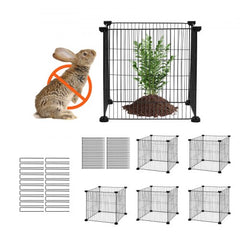 Five metal plant protector cages in a square design, 15.35 inches, for animal barrier use.