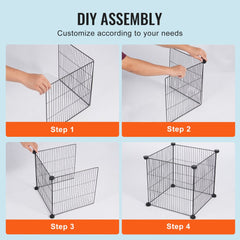 Five metal plant protector cages in a square design, 15.35 inches, for animal barriers.